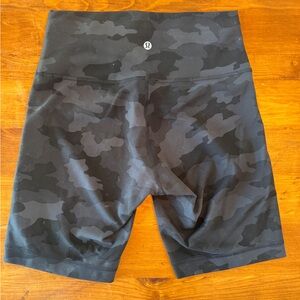 Lululemon Black Camouflage Biker Shorts
